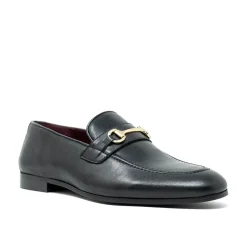 Walk London Terry Trim Loafer Black Leather Store