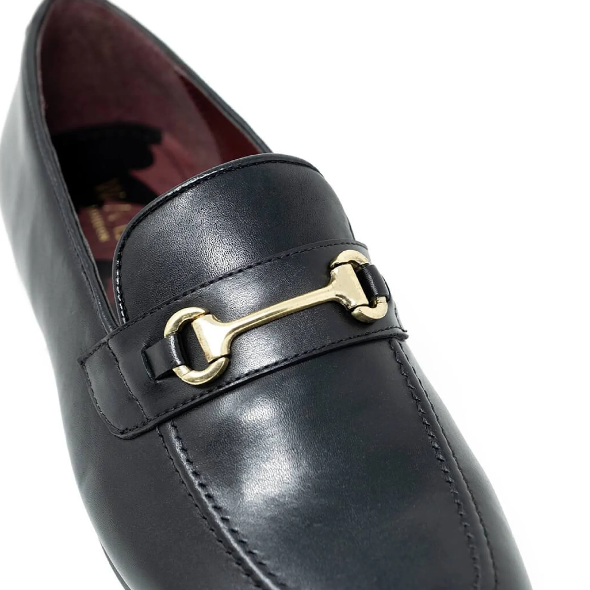 Walk London Terry Trim Loafer Black Leather Store
