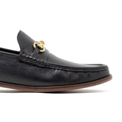 Walk London Tino Bone Loafer Black Leather Sale