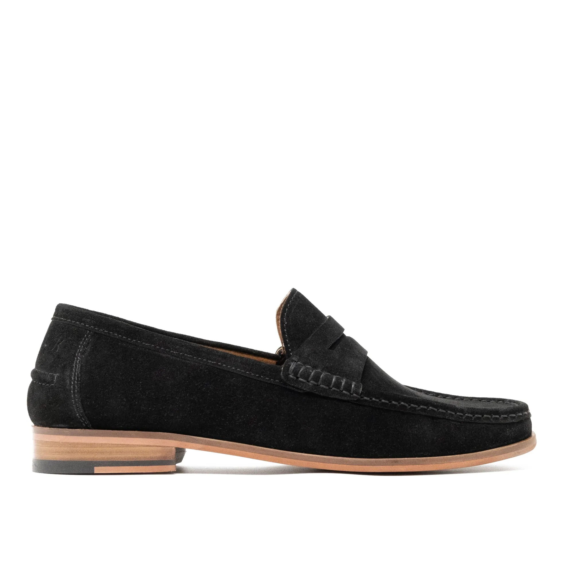 Walk London Tino Saddle Loafer Black Suede Outlet