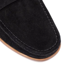 Walk London Tino Saddle Loafer Black Suede Outlet