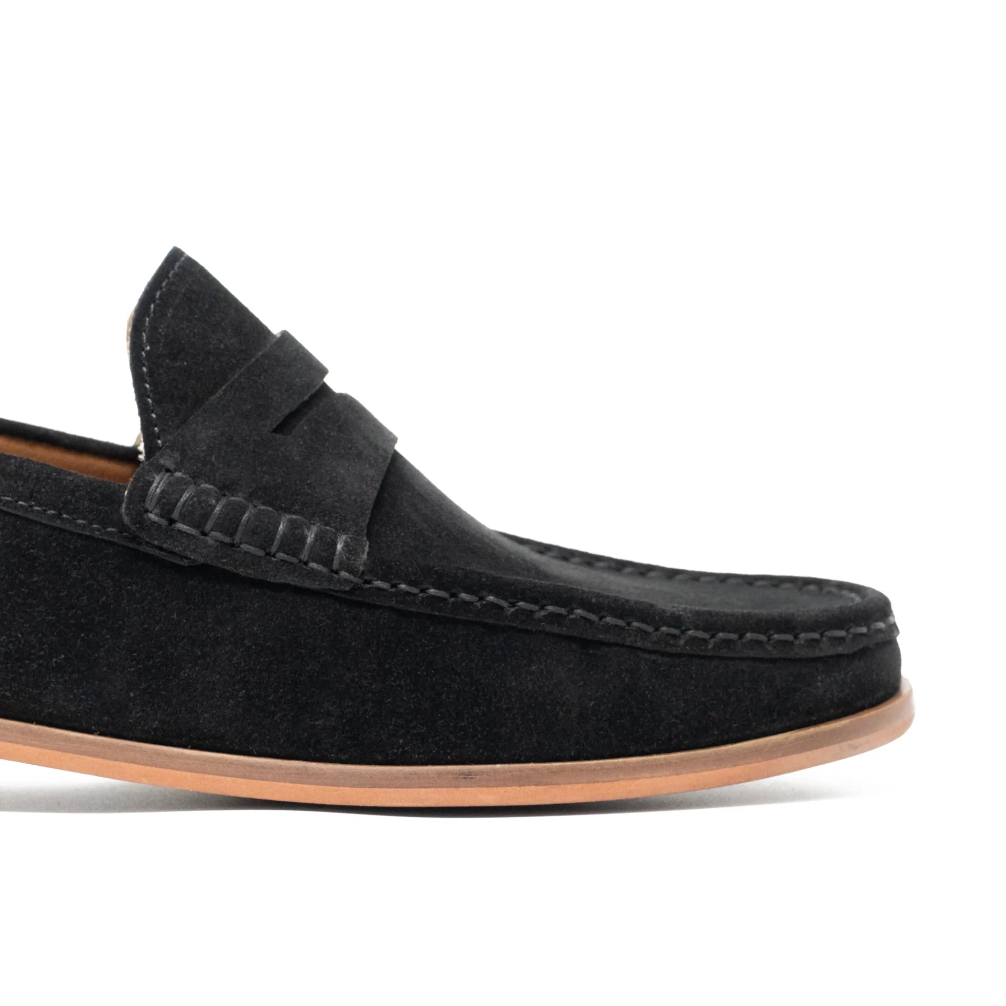 Walk London Tino Saddle Loafer Black Suede Outlet