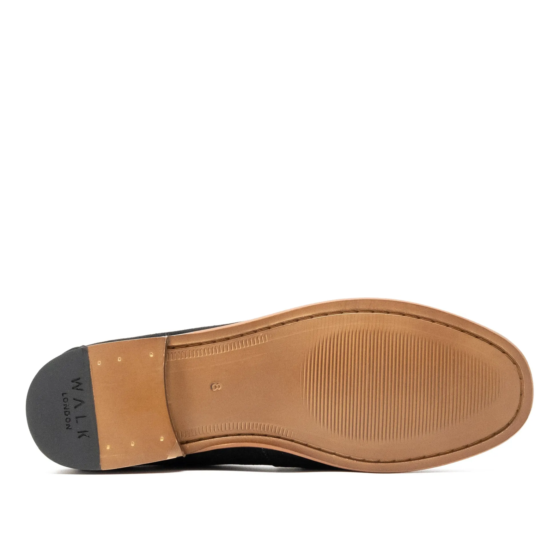 Walk London Tino Saddle Loafer Black Suede Outlet