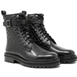 Walk London Vera Quilted Combat Boot Black Shop
