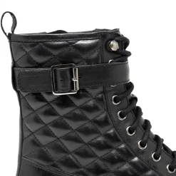 Walk London Vera Quilted Combat Boot Black Shop