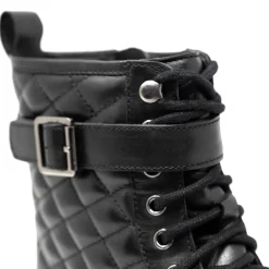 Walk London Vera Quilted Combat Boot Black Shop