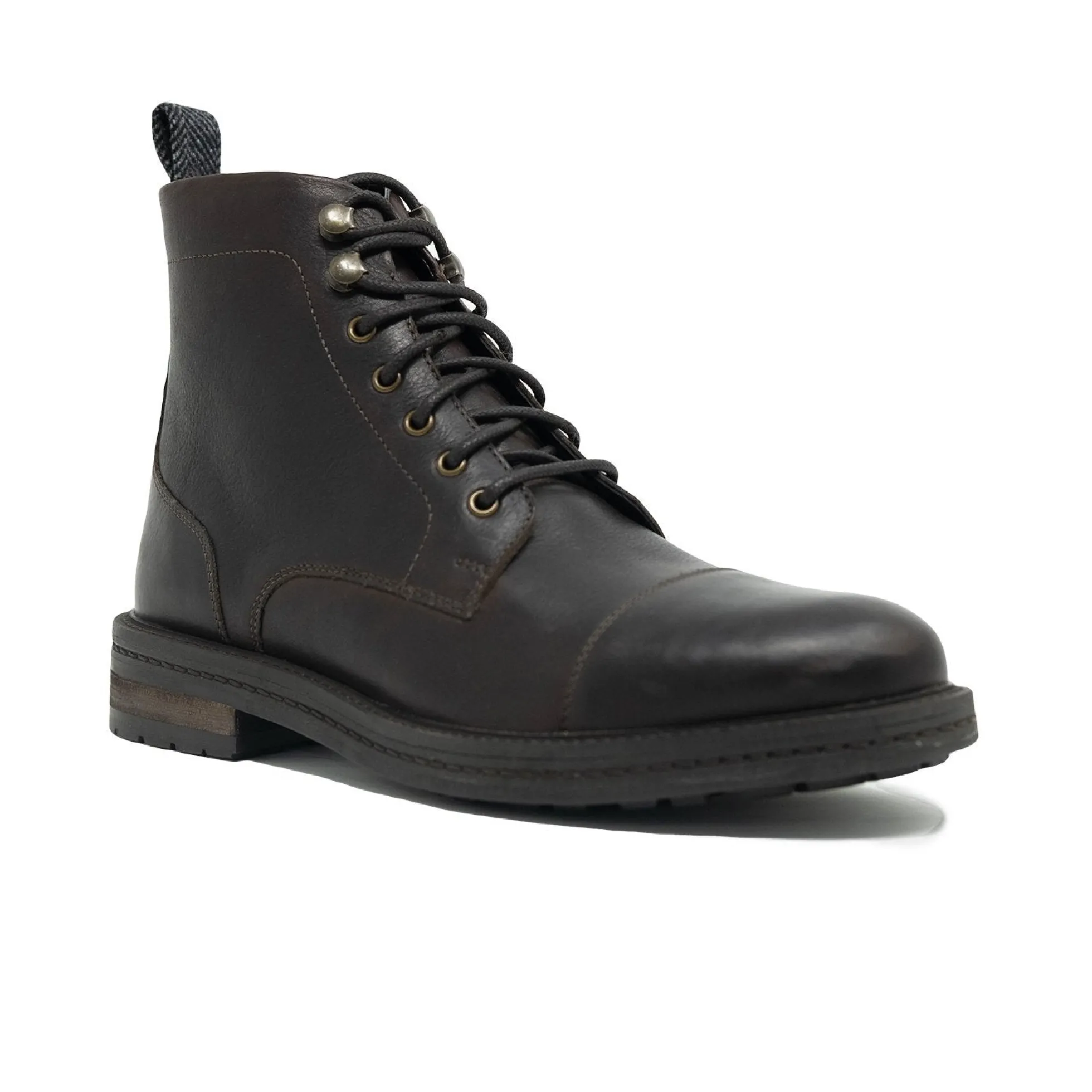 Walk London Wolf Toe Cap Boot Brown Leather Store